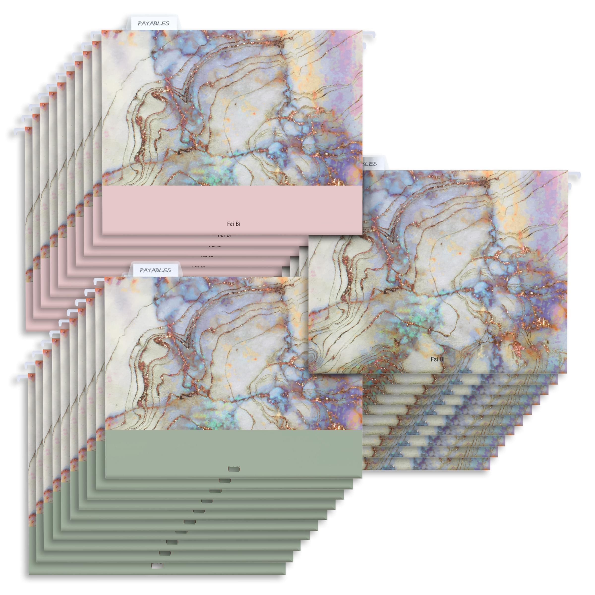 CharaVector Hanging File Folders Letter Size Assorted Durable Refined Design Dec - Image 1