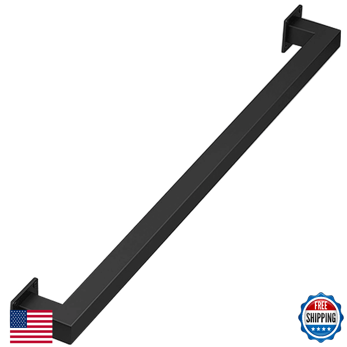 Staircase Handrail Indoor 3ft Matte Black Non-Slip Wall Mount Railing Kit - Image 1