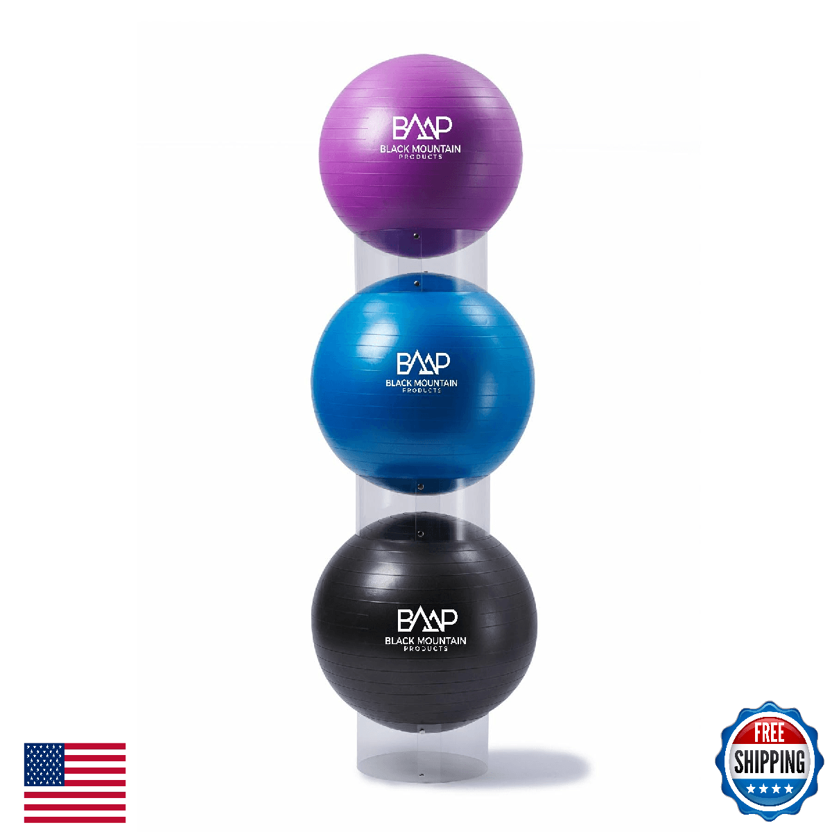 Black Mountain Products Exercise Stability Ball Display Holder Stand 3-Pack - Image 1