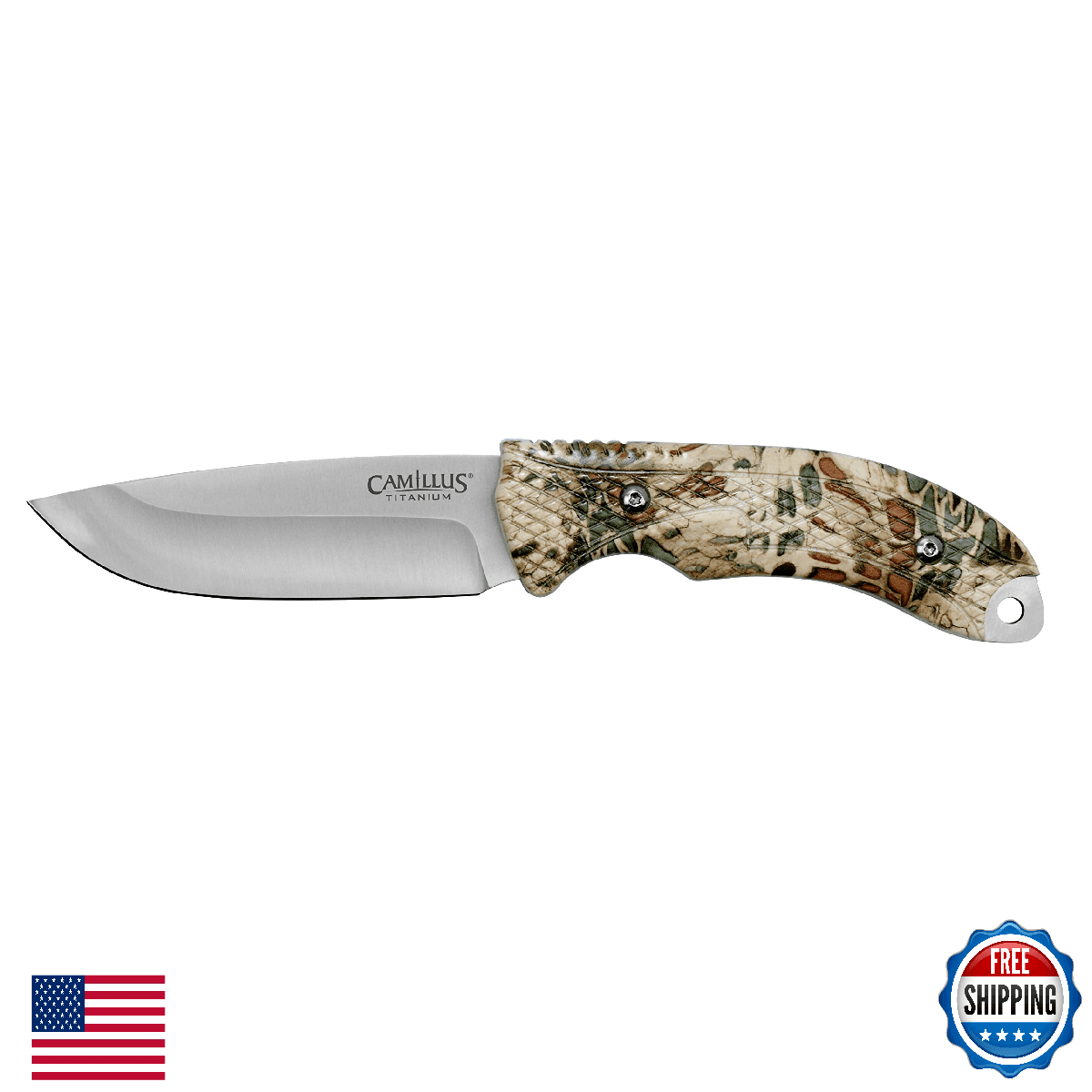 CAMILLUS MASK 9" Drop Point Fixed Blade Knife Hunting Camping Fishing - Image 1
