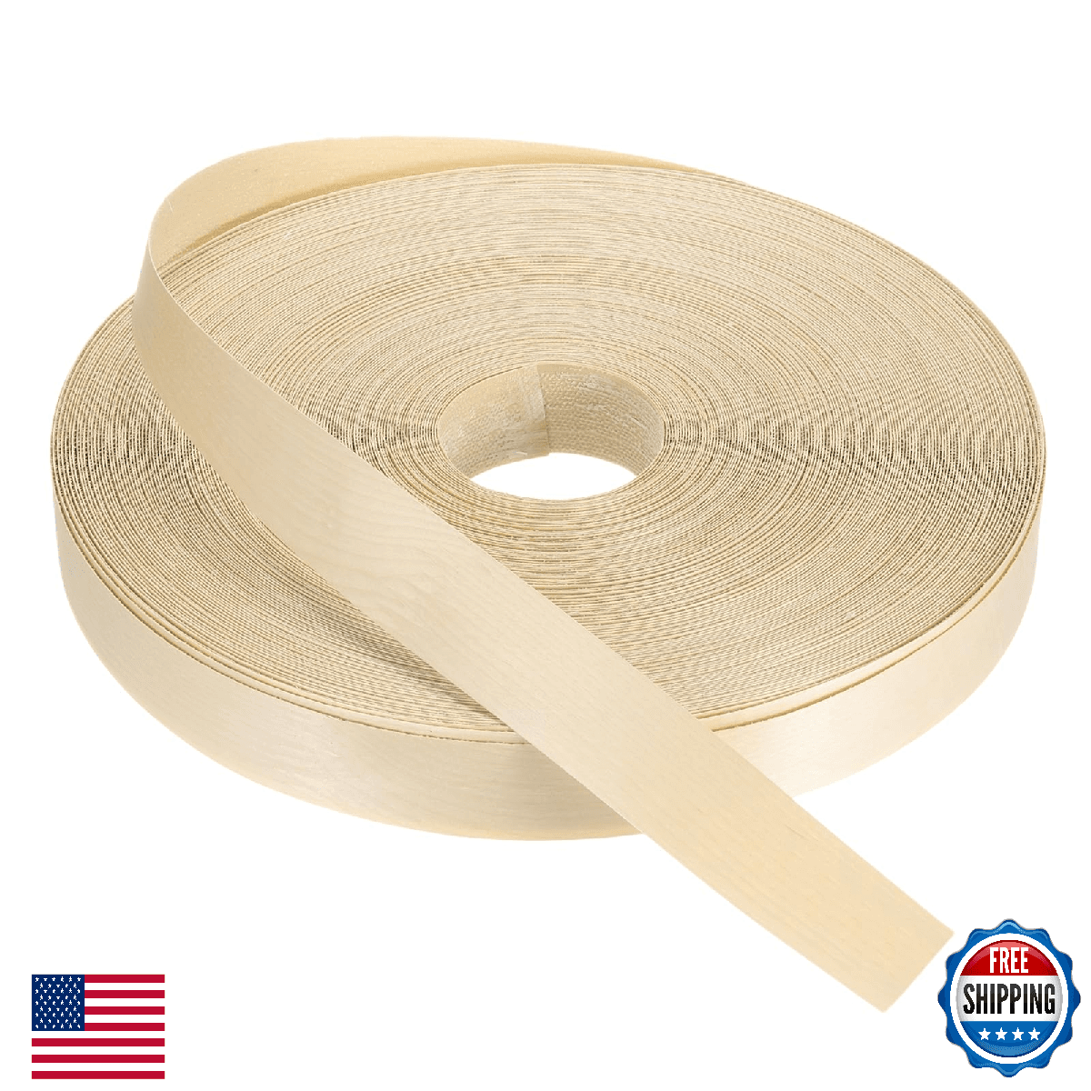 PATIKIL Birch Edge Banding, 1-1/2 Inch x 250 ft Wood Veneer Tape Pre-glued Flexi - Image 1