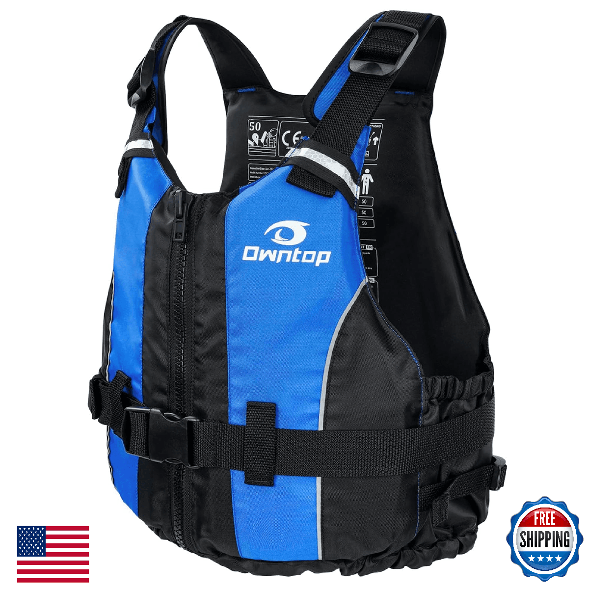 Owntop Adult Swim Vest, Adjustable, Large Armhole, Nylon Oxford Fabric - Image 1