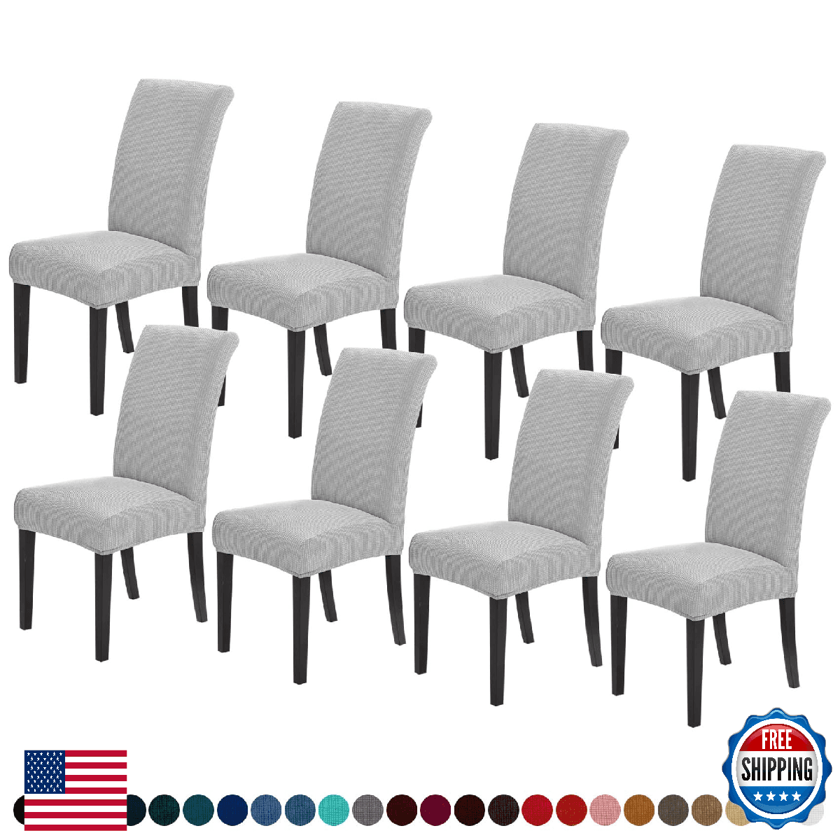 Joccun Dining Chair Covers Set of 8, Stretch Slipcovers Parsons Chair Protect - Image 1