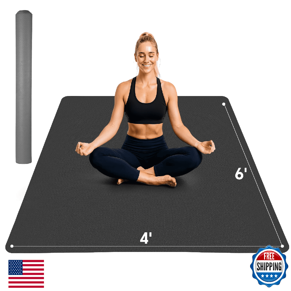 Stepwaver Extra Large Yoga Mat 6'x4'(1/4" Thick), Non-Slip, Ultra Durable, Wide - Image 1