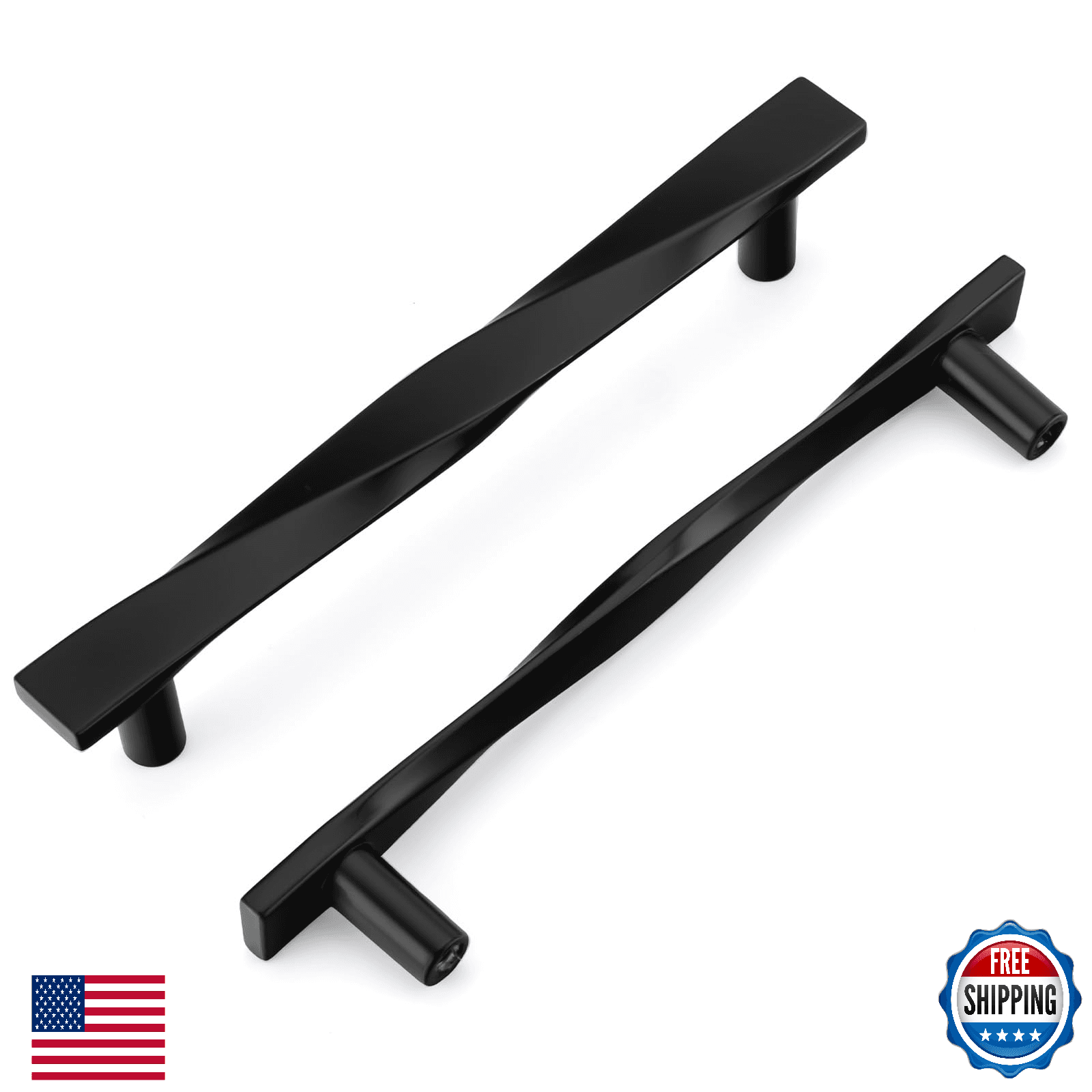 Goldenwarm 10 Pack Matte Black Cabinet Pulls Black Cabinet Handles Solid Zinc Al - Image 1