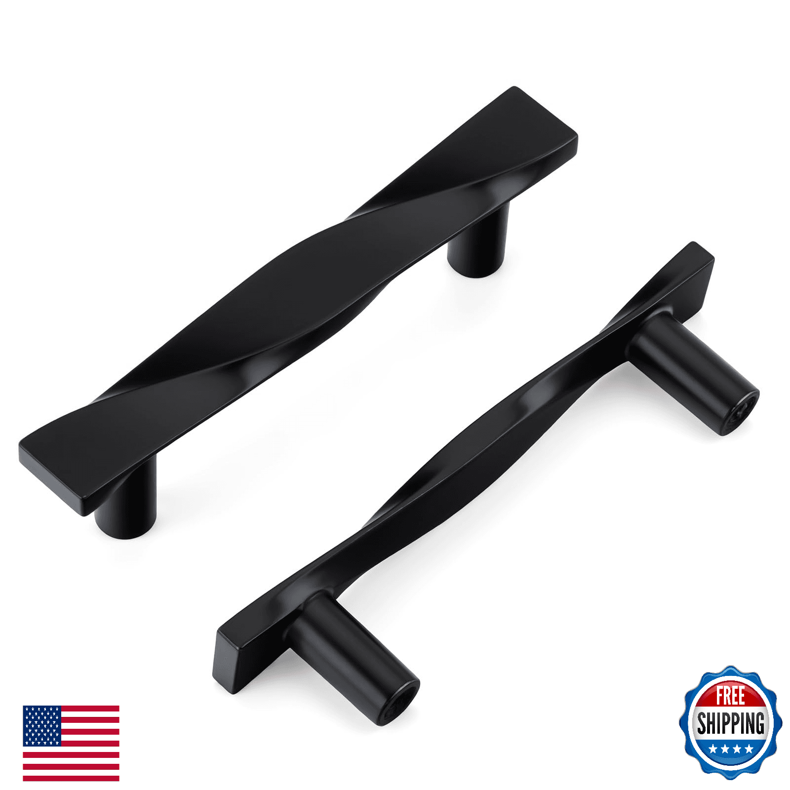 Goldenwarm 10 Pack Black Cabinet Handles Matte Black Cabinet Pulls Kitchen Drawe - Image 1
