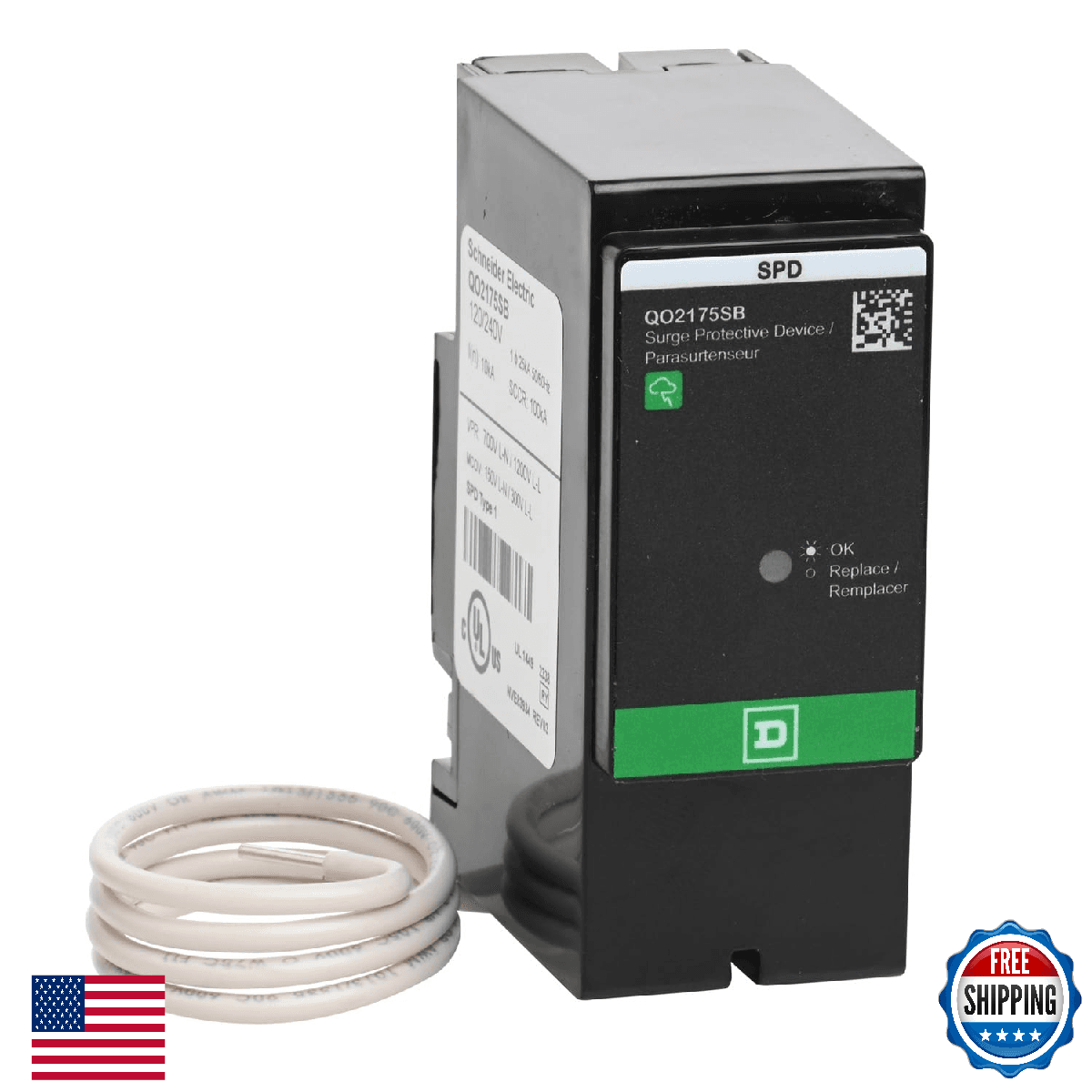 Square D QO2175SB QO SurgeBreaker Surge Protection Device 120/240VAC 5kA - Image 1