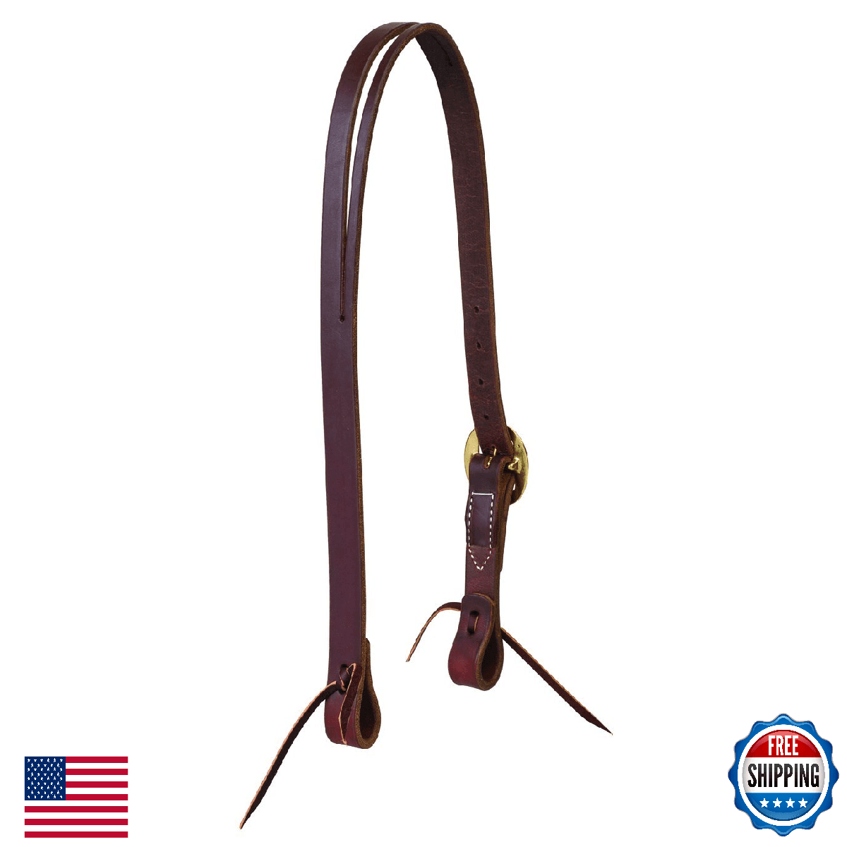 Weaver Leather Working Tack Split Ear Headstall w/ Solid Brass Hardware 1" - Image 1