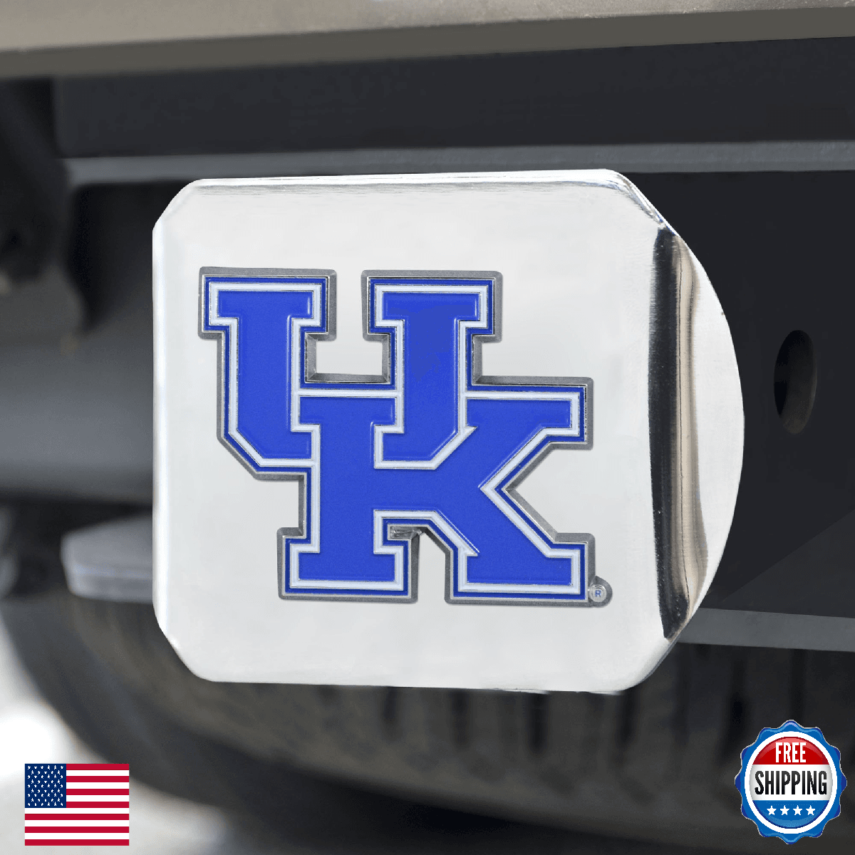 FANMATS Kentucky Wildcats Chrome Hitch Cover - 3D Color Emblem - Image 1