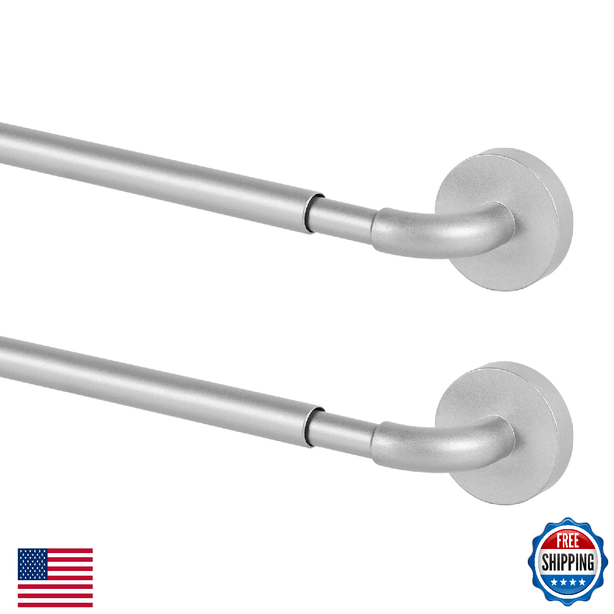 TYRON 2 Pack Magnetic Curtain Rod for Metal Doors Adjustable 18-30 Inch, 3/8 in. - Image 1