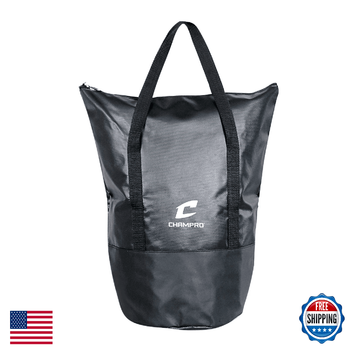 Champro Deluxe X-Large Ball Bag - Black, 9"x15" - Baseball/Softball Storage - Image 1