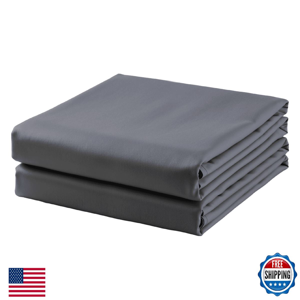 2-Pack Cotton King Flat Sheet 600TC Egyptian Cotton Dark Grey Bed Sheet Cool Bre - Image 1