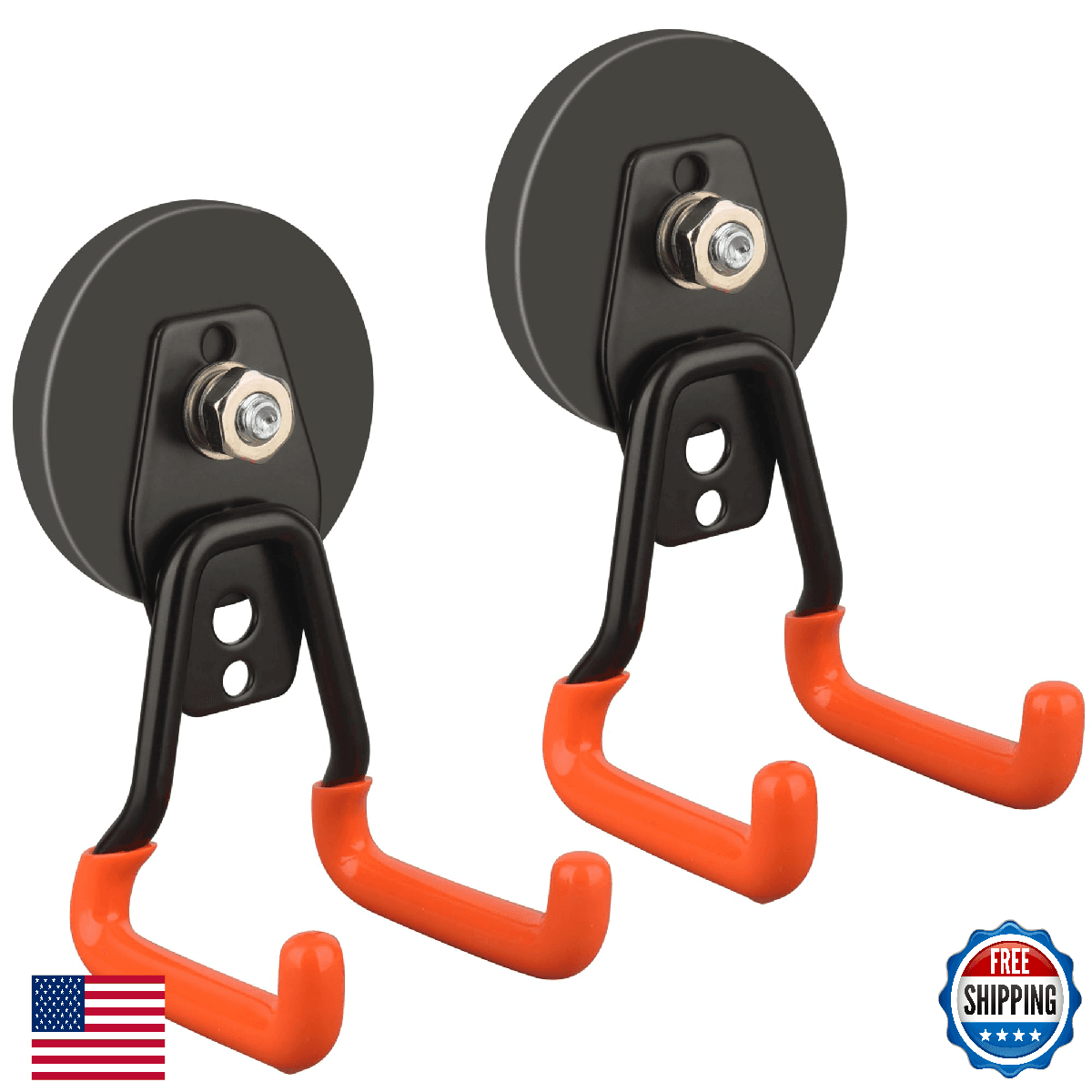 ULIBERMAGNET New Upgraded Heavy Duty Magnetic Garage Hooks,2 Pack Strong Large M - Image 1