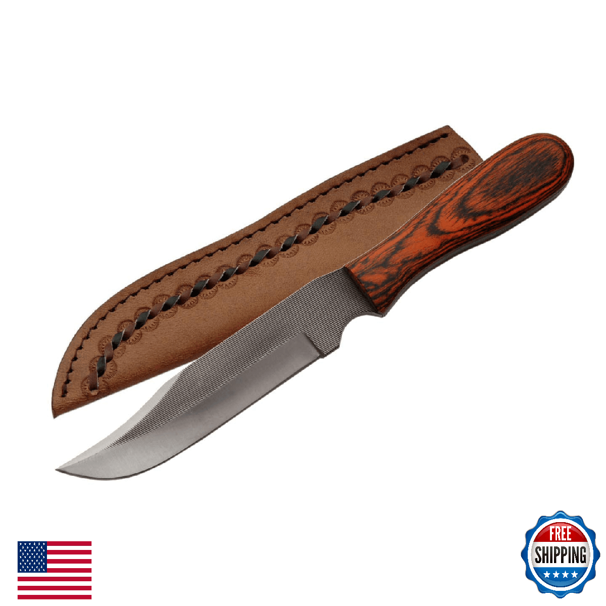 SZCO Supplies SM0018 Large Grey Real File Sawmill Skinning Knife Fixed Blade EDC - Image 1