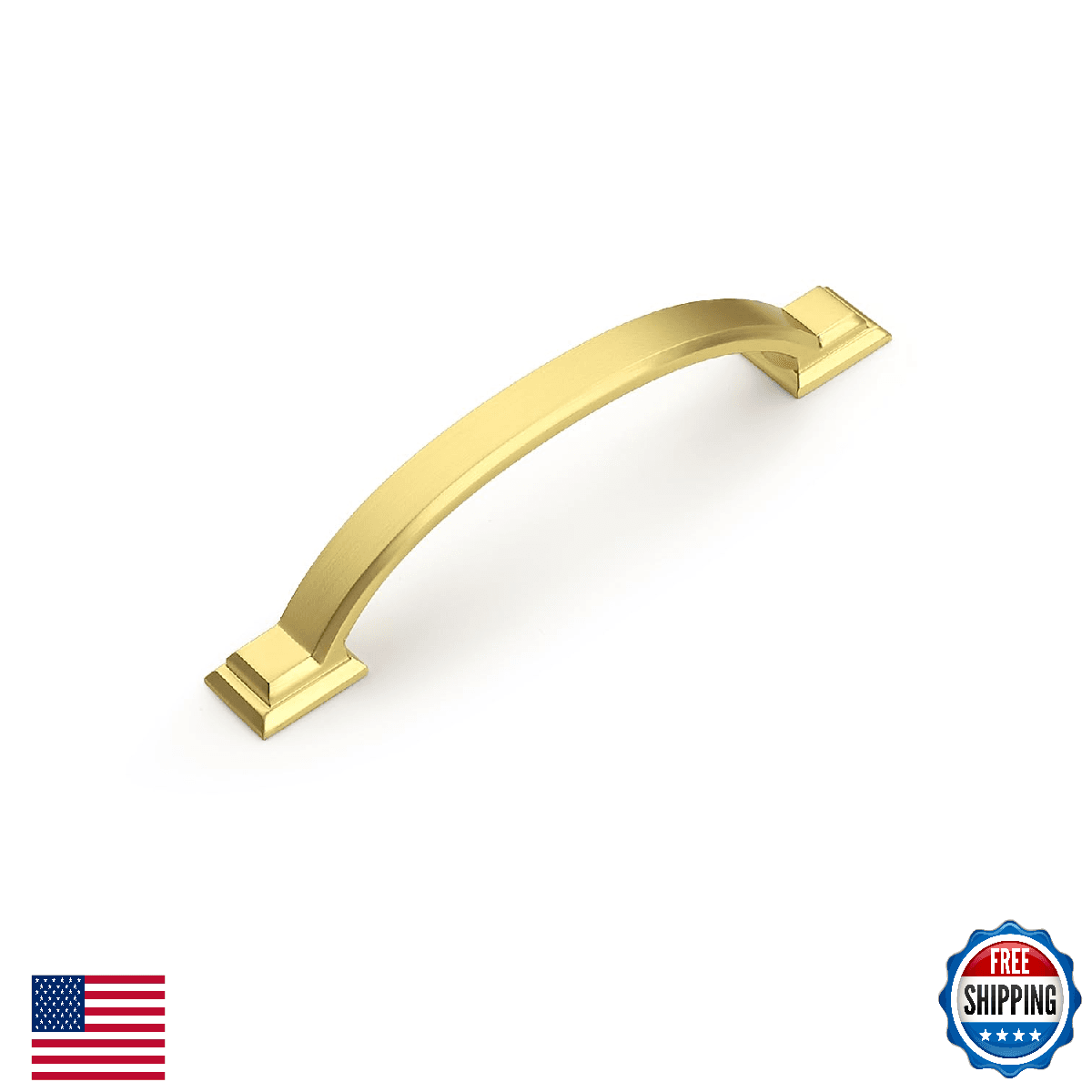 Mengico 10 Pack 4 Inch (102mm) Gold Arch Cabinet Pulls - Zinc Alloy Drawer Handl - Image 1