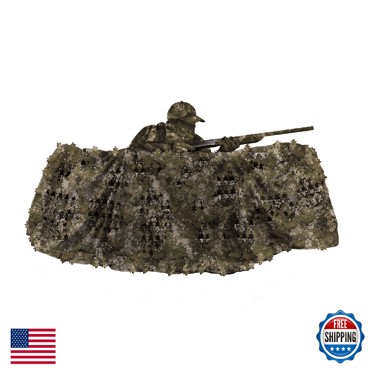 Allen Vanish 3D Leafy Omnitex Blind Material, 12'x56", Terrain Camo - Image 1