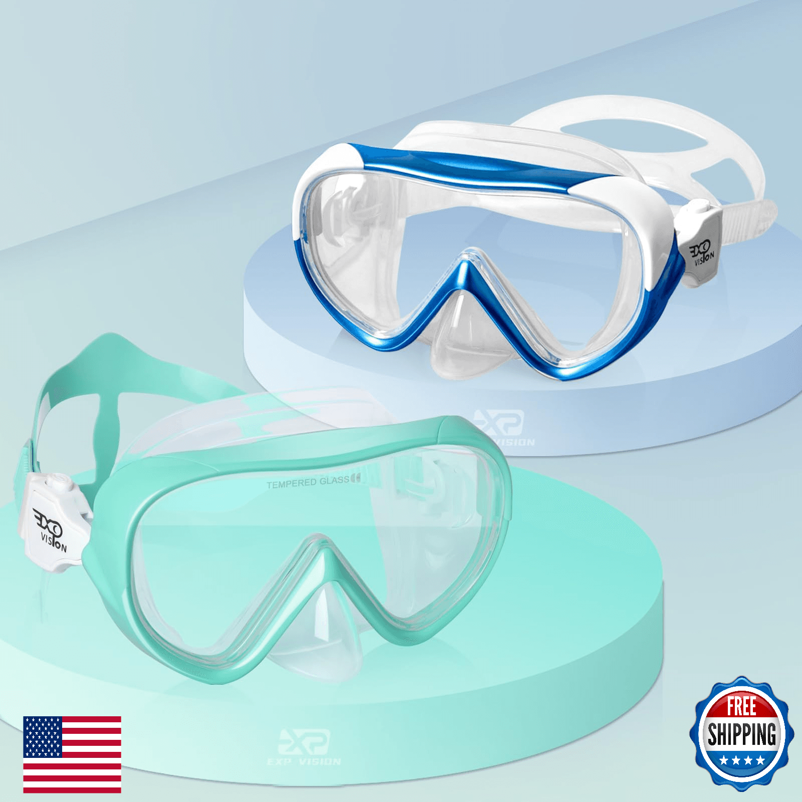 Kids Snorkel Swim Mask - Anti-Fog Goggles with Nose Cover for Diving & Swimming - Image 1