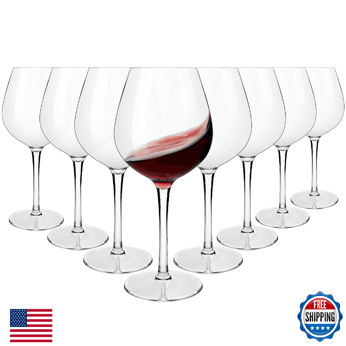 MICHLEY Unbreakable Red Wine Glasses 17 oz, Tritan Plastic Reusable Stemware - Image 1