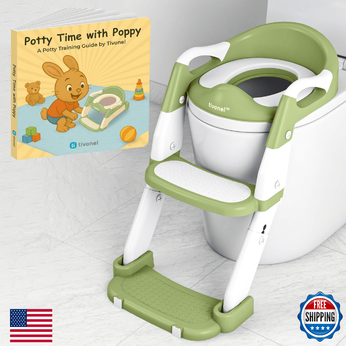TIVONEL Toddler Potty Training Seat with Ladder and Step Stool | Helps Kids Clim - Image 1