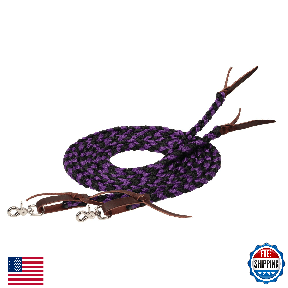 Weaver Leather Braided Split Rein - UV Protected Polyester, Nickel Snaps - Image 1