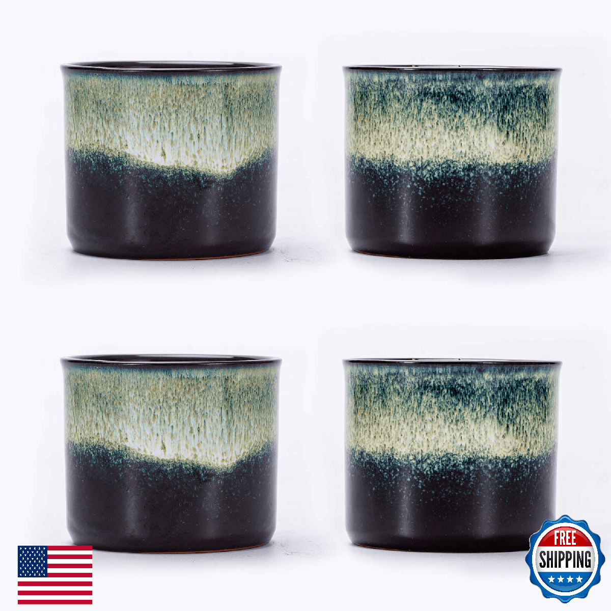 RISTEASO Espresso Cups Set of 2, Ceramic Espresso Cups, Expresso Shots Cups, 2.5 - Image 1