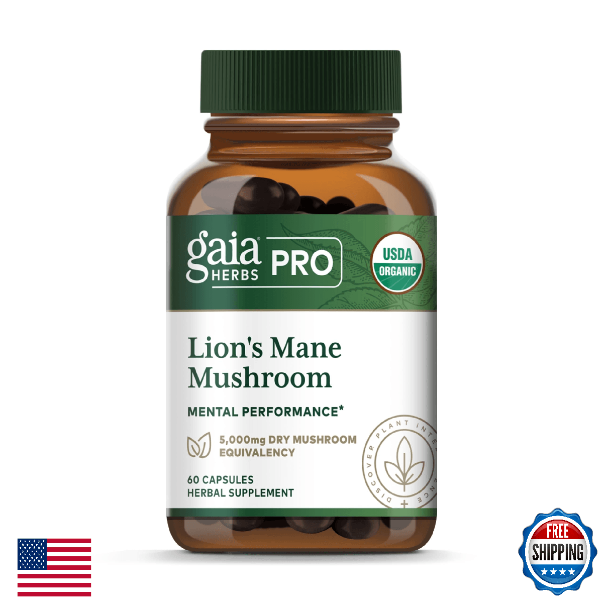 GAIA HERBS PRO Lion's Mane Mushroom - Supports Brain & Neurological Health* - Or - Image 1