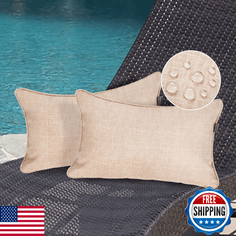 Magpie Fabrics 2-Pack 12x20 Outdoor Waterproof Lumbar Throw Pillow Cover - Image 1