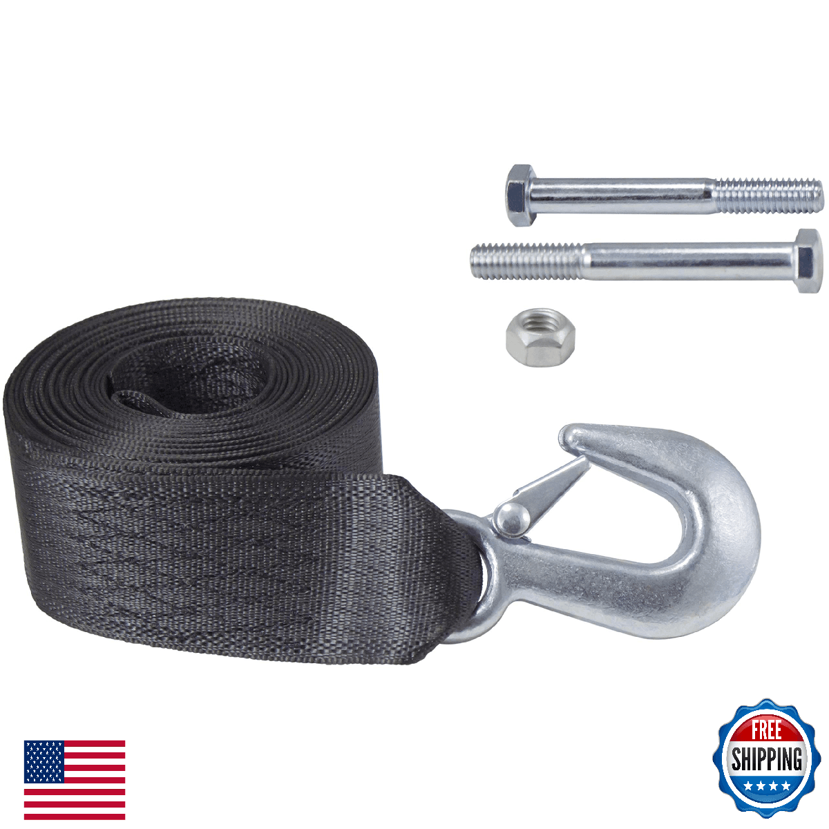 Goldenrod Dutton-Lainson 6248 15-ft Winch Strap w/ Hook 4000 lb - Image 1