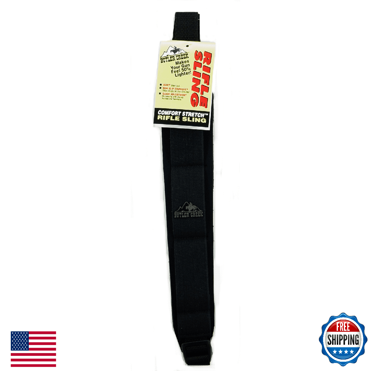 Butler Creek Comfort Stretch Black Rifle Sling Neoprene Shoulder Pad - Image 1