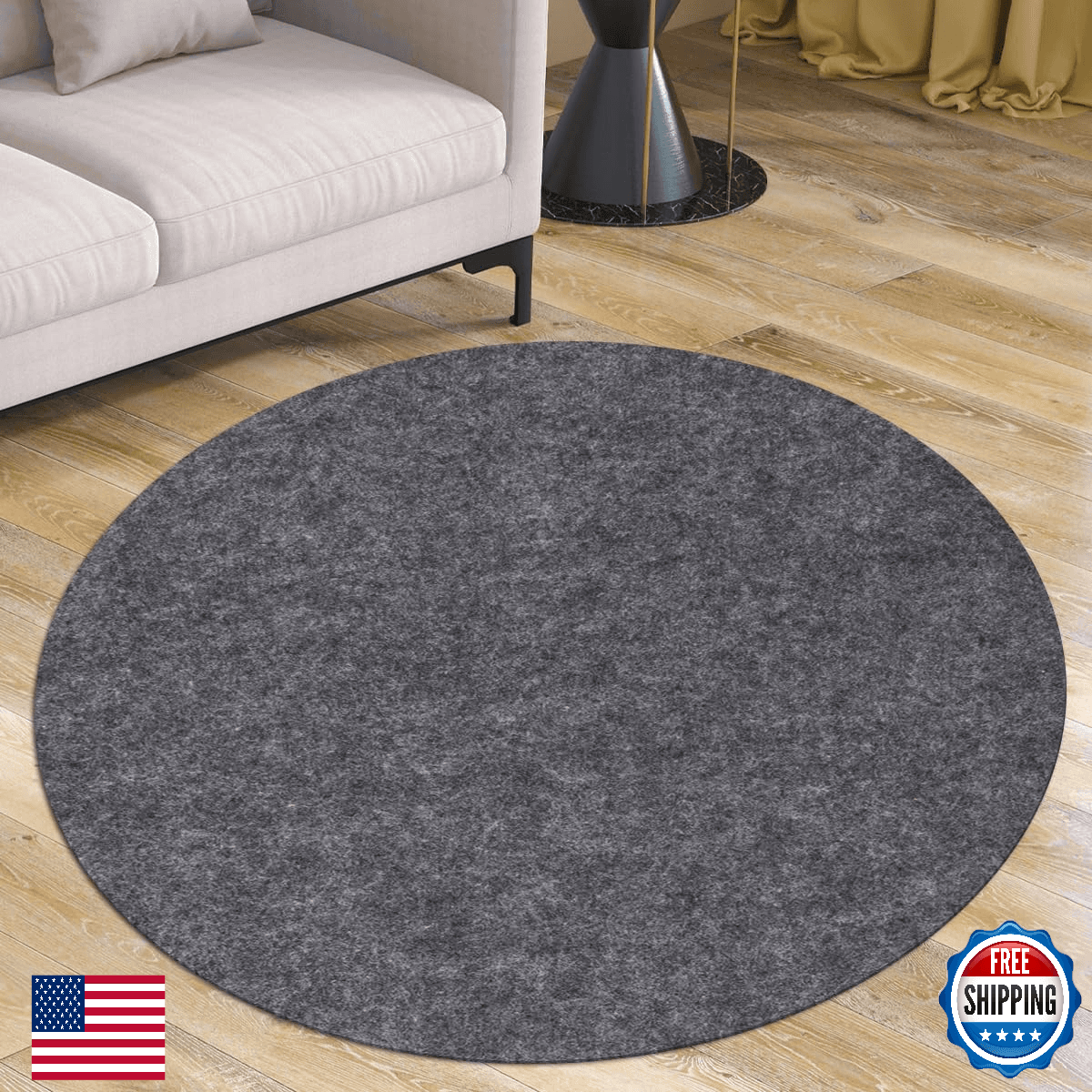 Waterproof Rug Pad Round 1/4 Thick Waterproof Non-Slip Rug Pad， Pad for Hardwood - Image 1