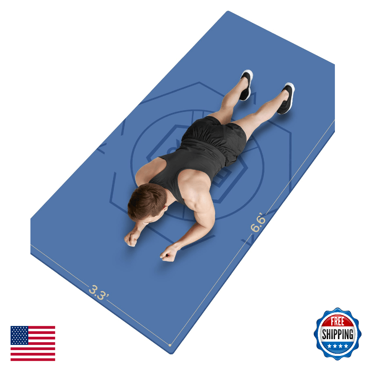 Nuveti Large Exercise Mat (6'x3') Extra Wide Workout Mat Non-Slip Non-Toxic Yoga - Image 1