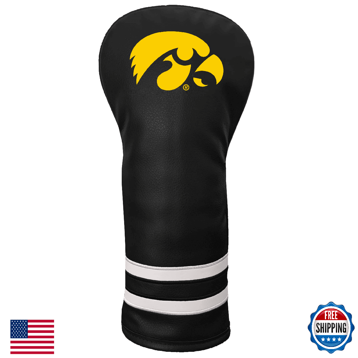 Team Golf NCAA IOWA Vintage Fairway Headcover - Fits Hybrid & Utility Clubs - Image 1