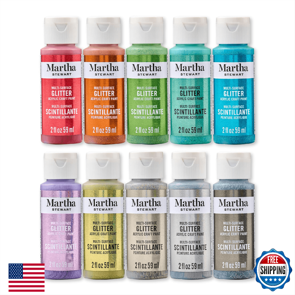 Martha Stewart Multi-Surface 10-Piece Paint Set Studio Lights - Image 1