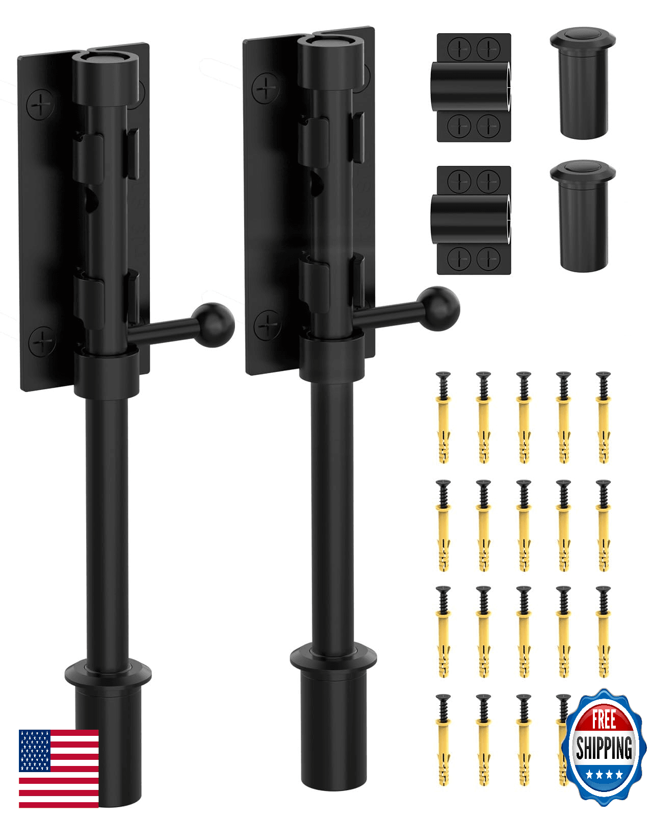 7.7" Barrel Bolt Latch Heavy Duty SUS304 Stainless Steel Gate Lock - Image 1