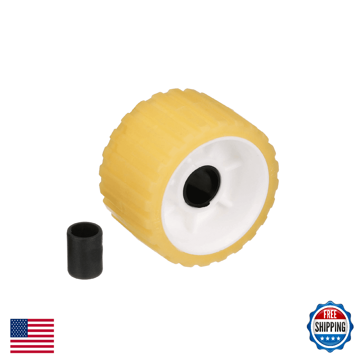 Seachoice Ribbed Wobble Roller, 5 in., Gold - Boat Trailer Hull Protection - Image 1