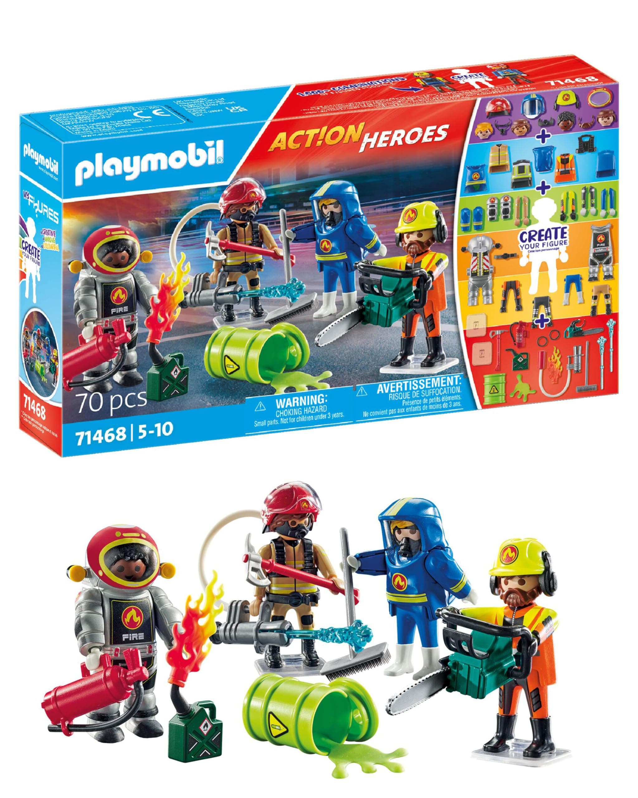 Playmobil My Figures: Fire Brigade - 4 Hero Figures & Accessories