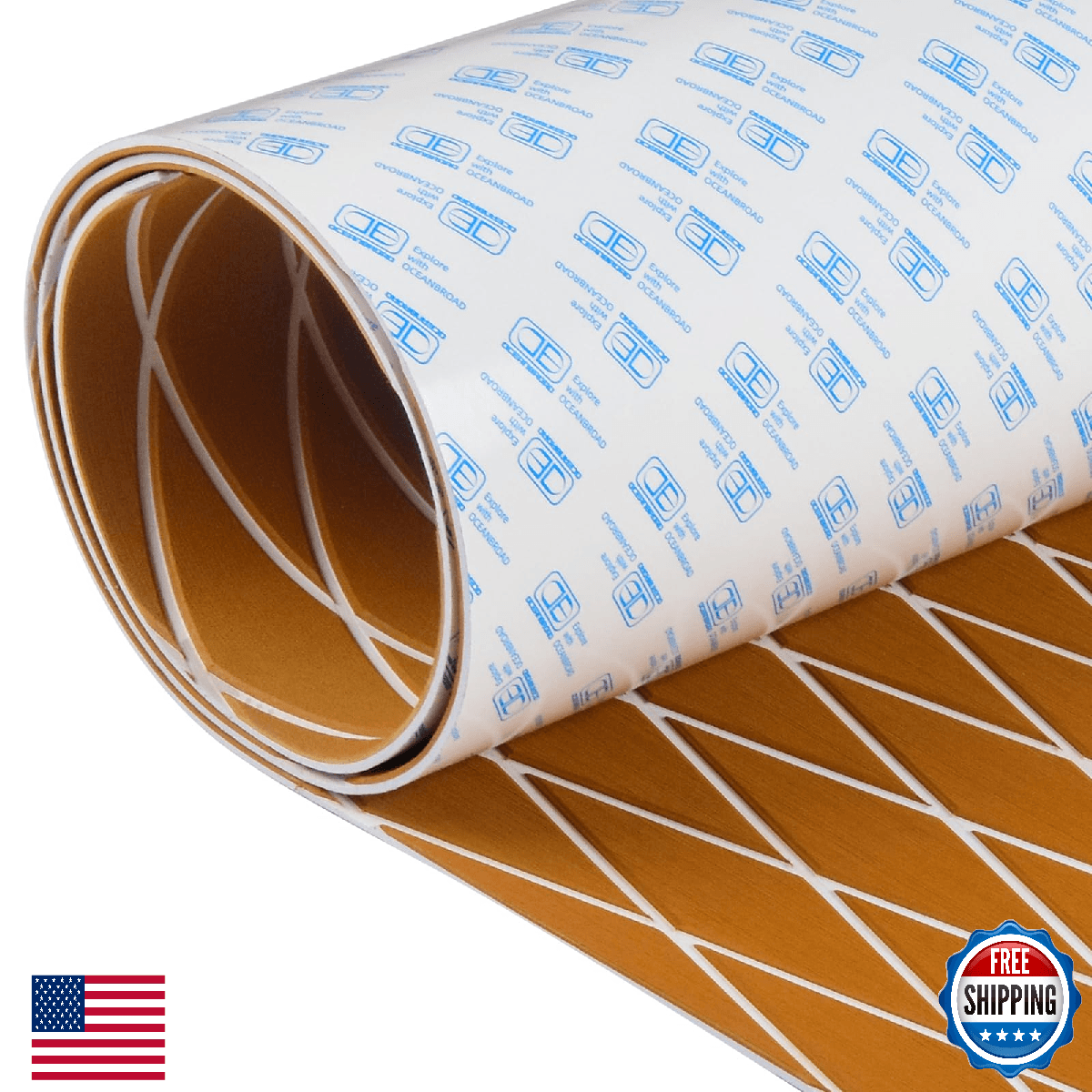 OCEANBROAD Self-Adhesive CNC Cut Diamond Pattern Boat Flooring EVA Foam Marine B - Image 1