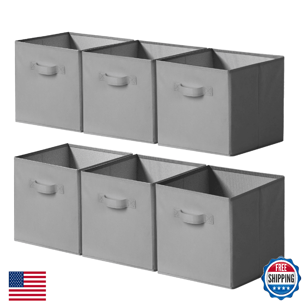Cupic Cupid 11x11 Storage Cubes, 6 Pack Open Storage Bins with Handles, Storage - Image 1