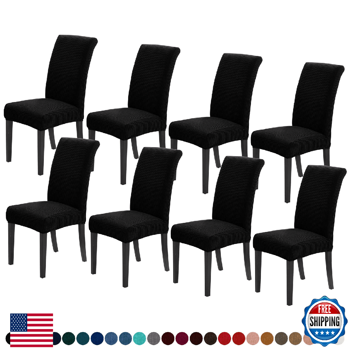 Joccun Dining Chair Covers Set of 8 - Stretch Slipcovers for Dining Room - Image 1