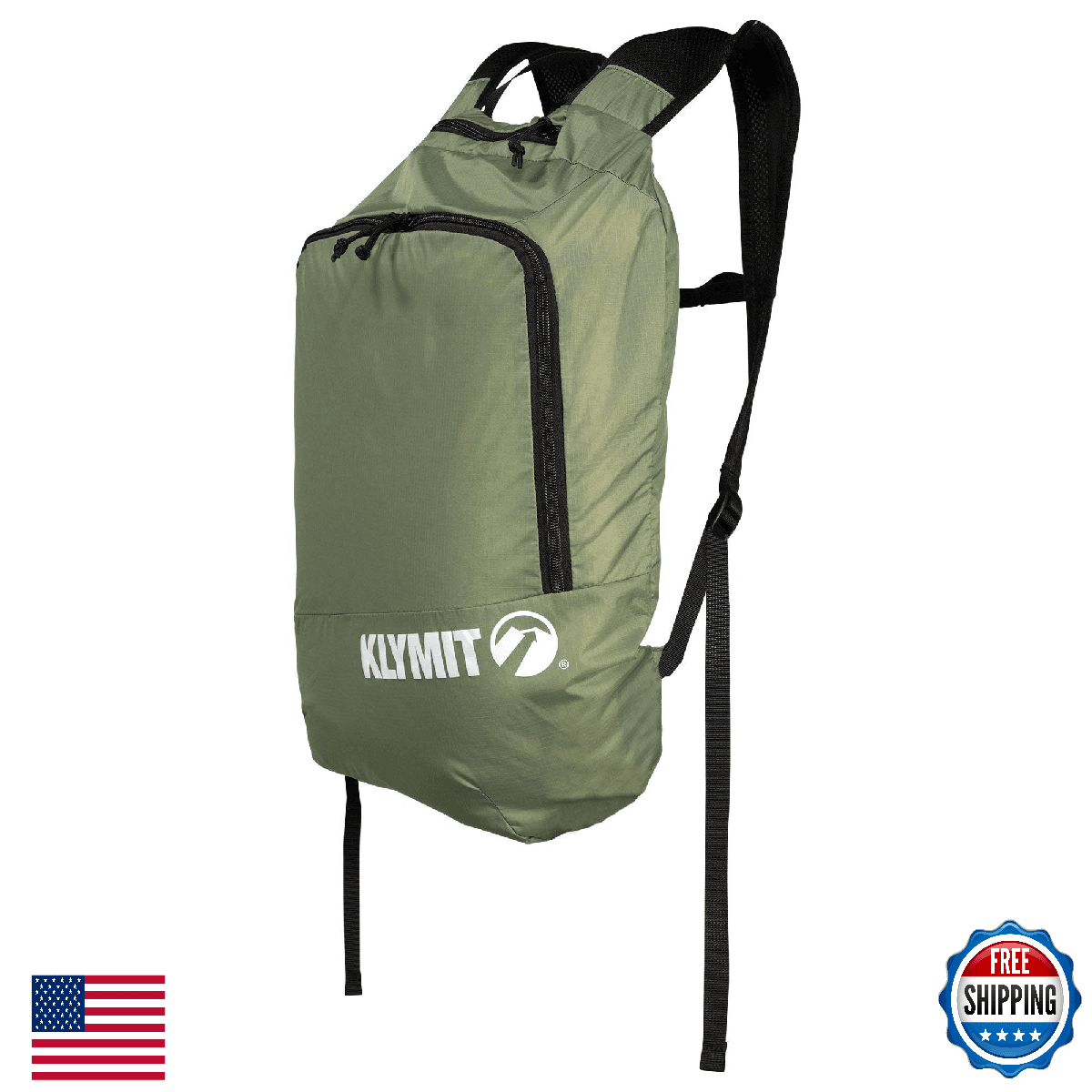 Klymit Lightweight Waterproof Day Hiking Backpack Green 20L - Image 1