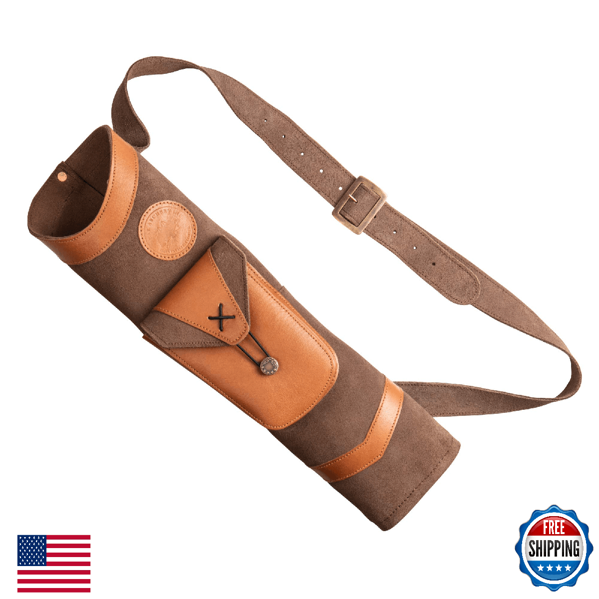 Bear Archery Superlite Traditional Leather Back Arrow Quiver - Ambidextrous - Image 1