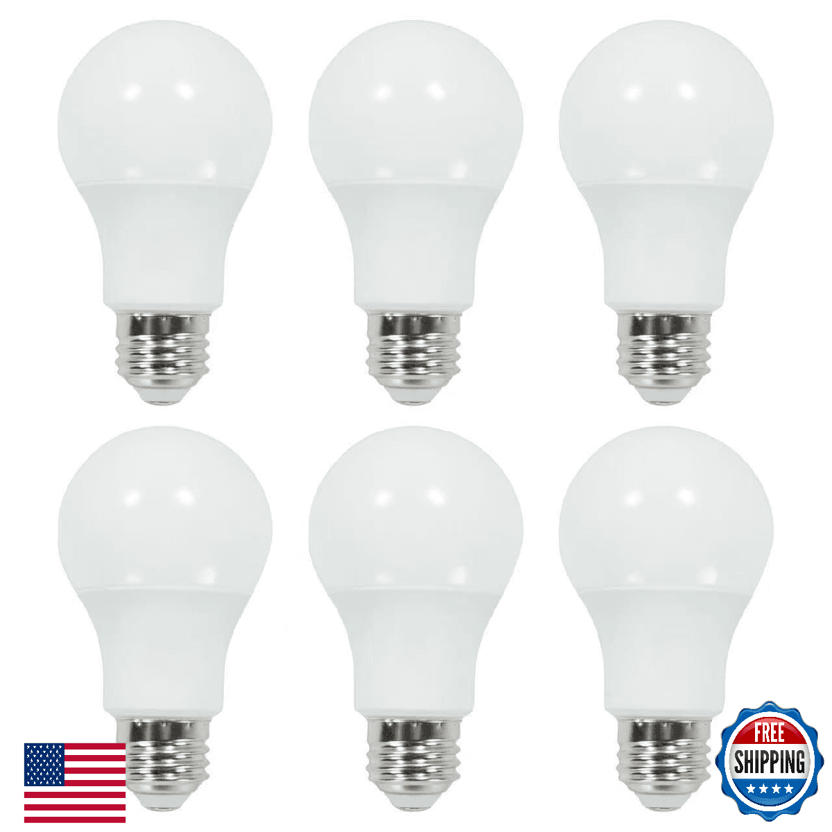 GT-Lite 100W Equivalent 3 Way LED Light Bulbs 6 Pack,5000K Daylight,A19,E26 Medi - Image 1