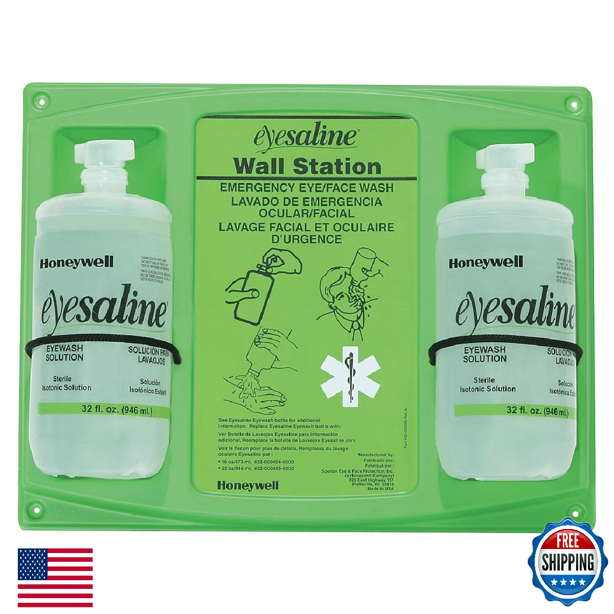 Honeywell HON32-000462-0000 Fend-all 32 oz. Double Bottle Eyesaline Sperian Ster - Image 1