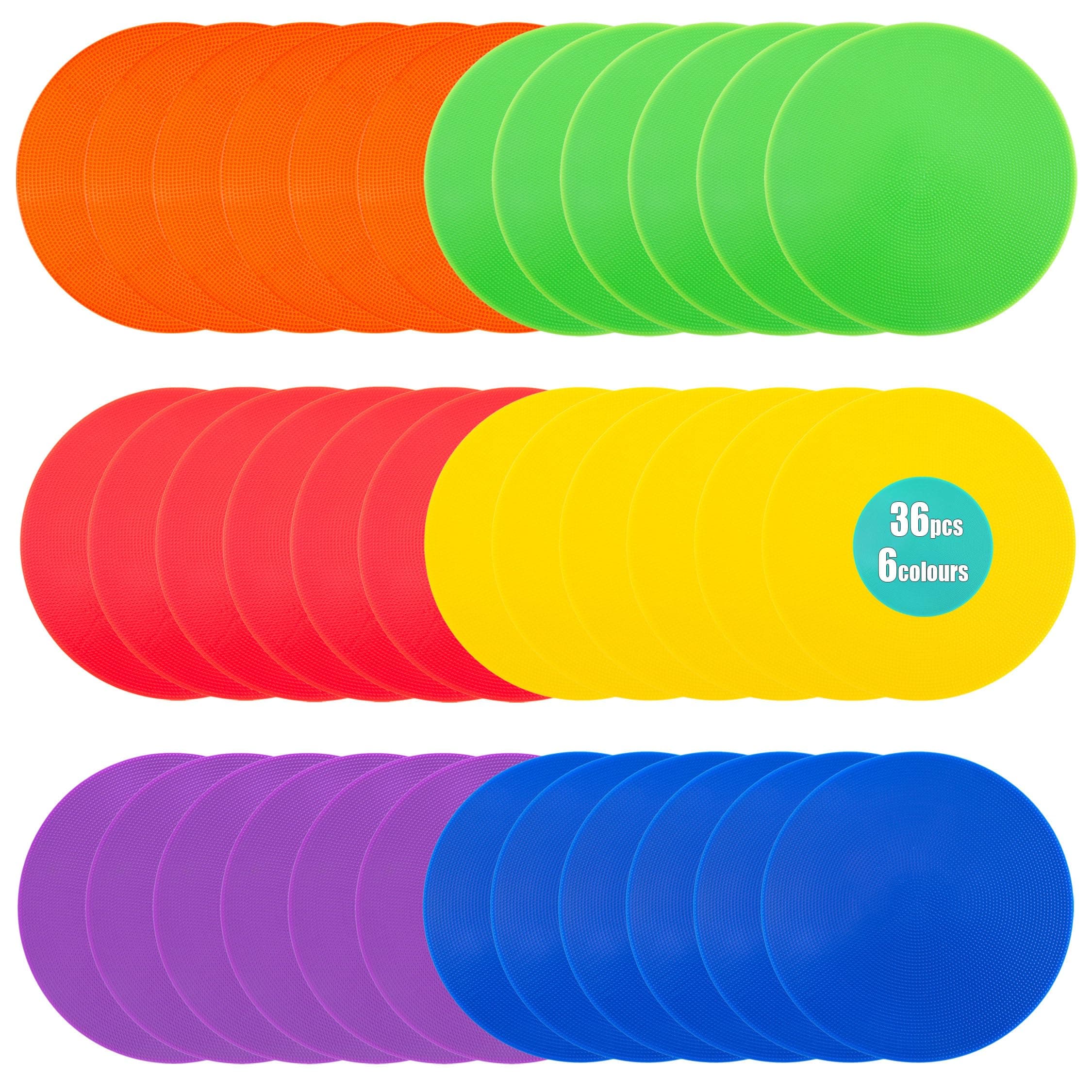 Aryjmz 36 Pcs 9" Non-Slip Rubber Spot Markers Flat Field Cones for Sports Traini - Image 1