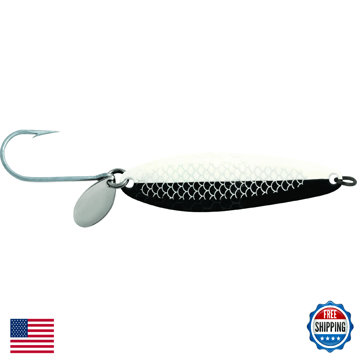 Luhr Jensen South Bend Coyote Spoon Lure, Cop Car, 6-Inch, Salmon Fishing Lure - Image 1