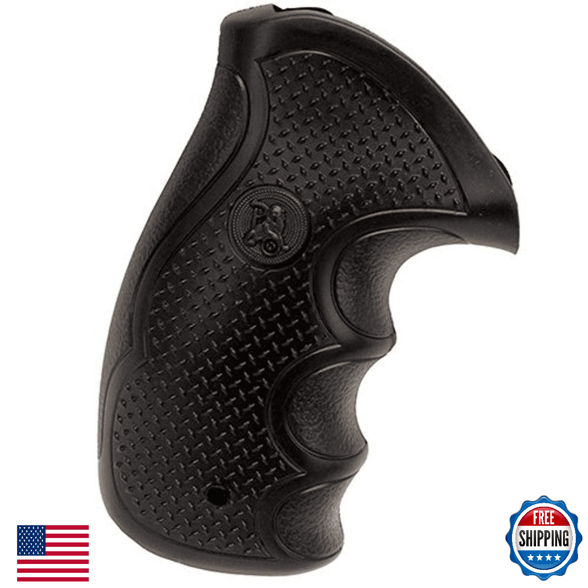 Pachmayr Diamond Pro Series S&W N Frame Round Butt Revolver Grips Black - Image 1