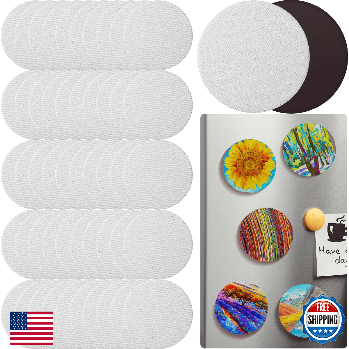 Engrowtic 50 Pcs Magnetic Mini Canvas Boards for Painting Art Crafts - Image 1