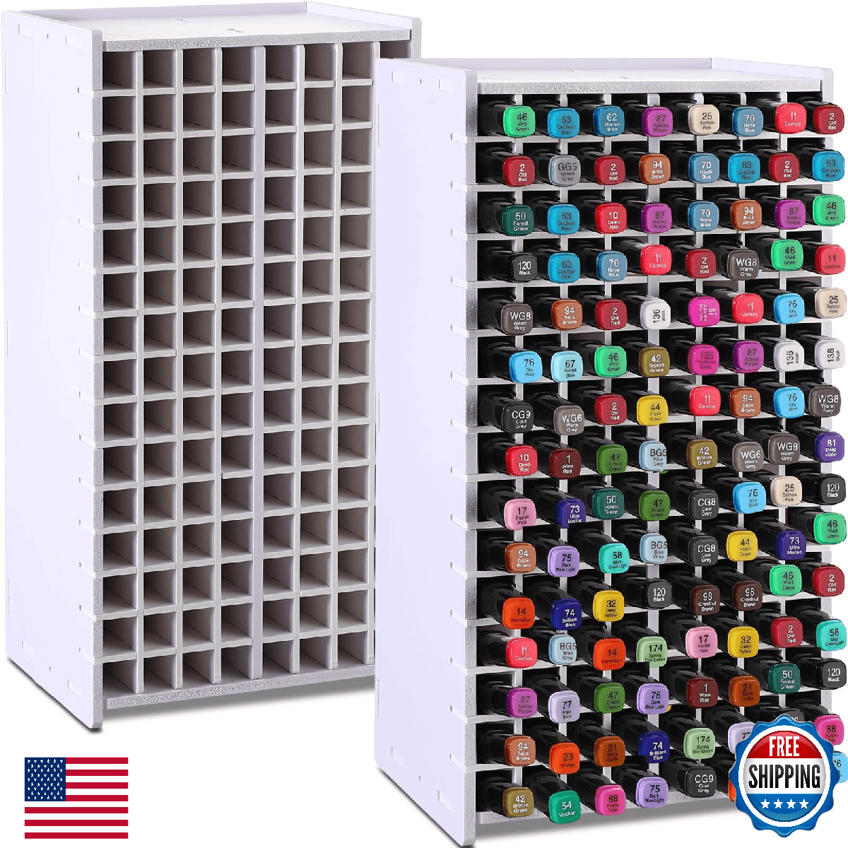 Sunnychicc 2 Pack Marker Storage Organizer Desk Holder Art Pens 240 Capacity - Image 1