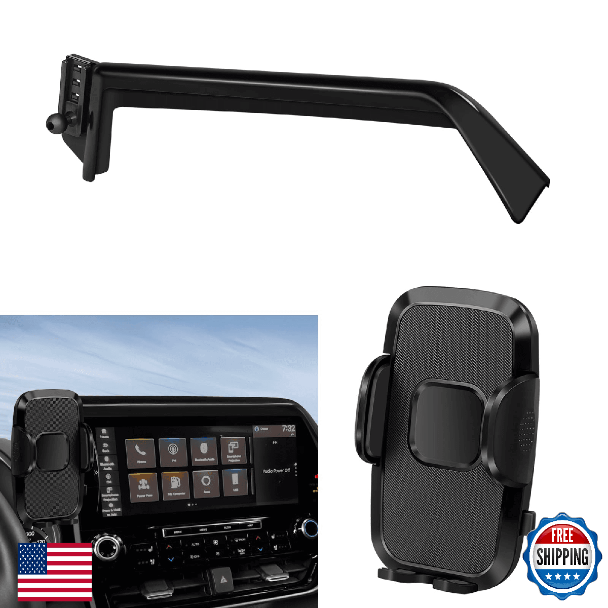 Car Phone Holder for 2020-2025 Toyota Highlander L LE XLE XSE Car Phone Mount fo - Image 1