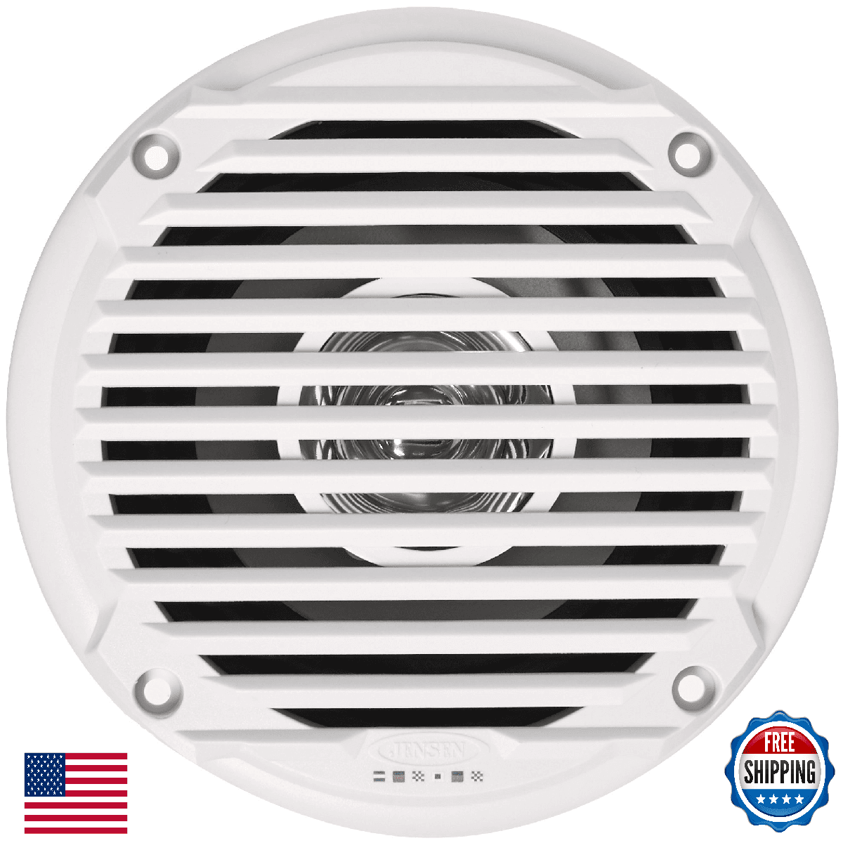 Jensen MS5006WR Dual Cone Waterproof 5.25" Speaker, White, 30 Watts Max Power Ha - Image 1